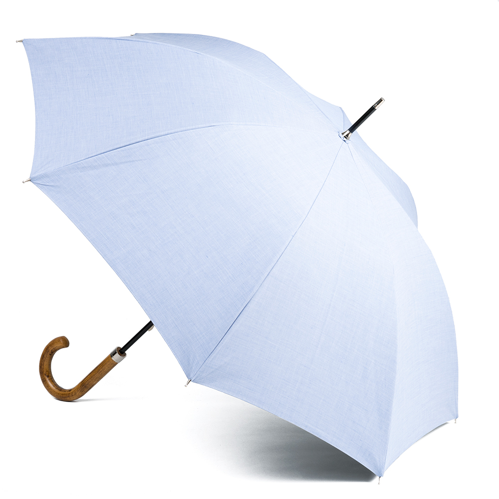 長傘　一級遮光60cmシャンブレー　ブルー