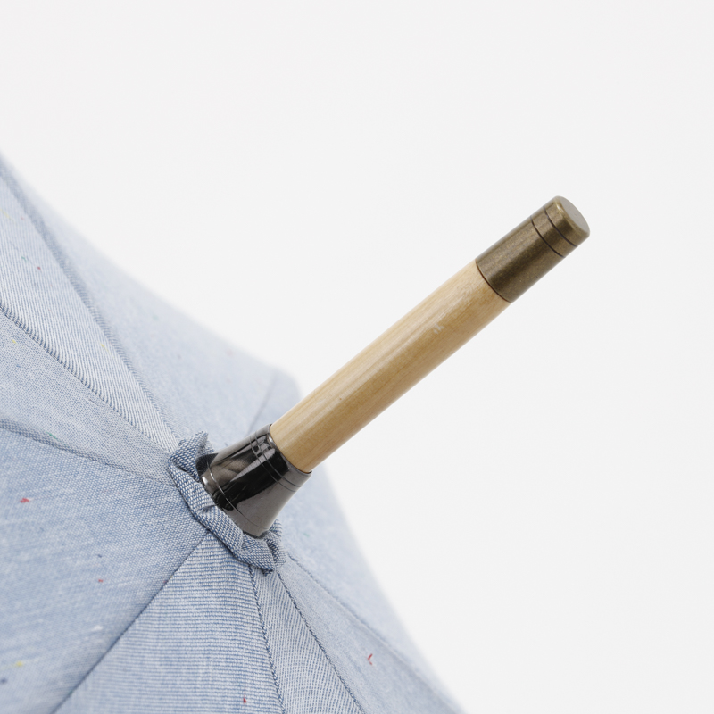 レディース デニム風ネップ生地　晴雨兼用傘　ブルー