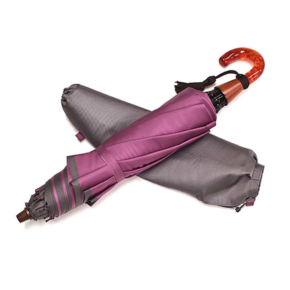 甲州織　婦人用　かさね 55×8　折傘　ベージュ×ピンク
