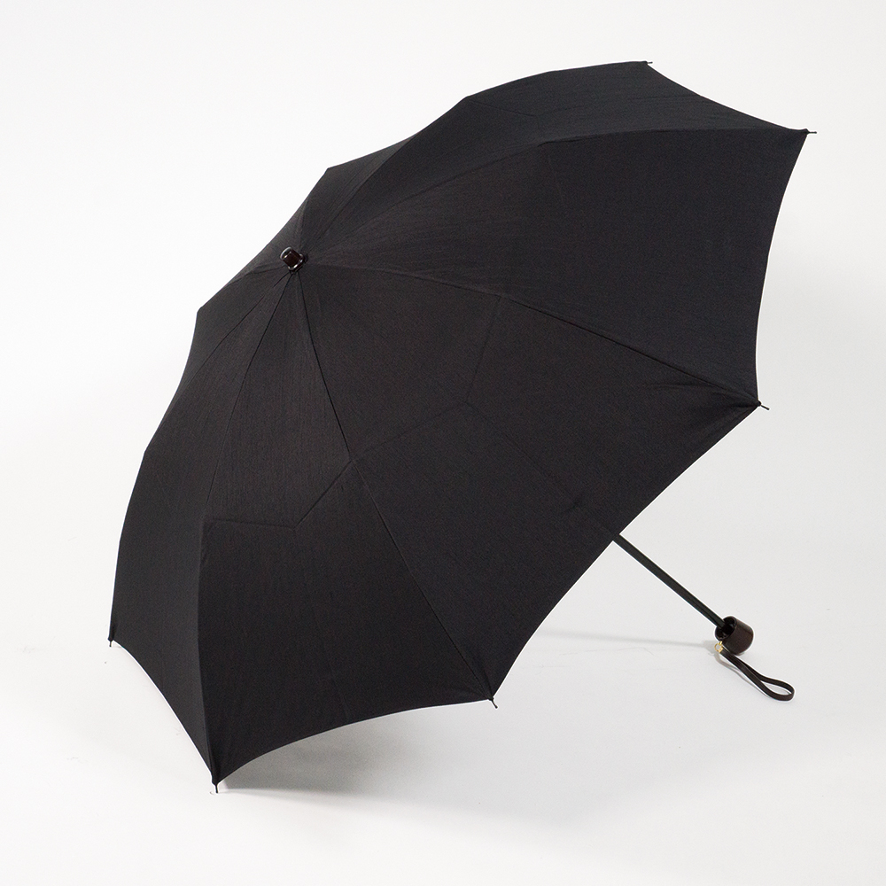 晴雨兼用シャンタン折傘　ブラック