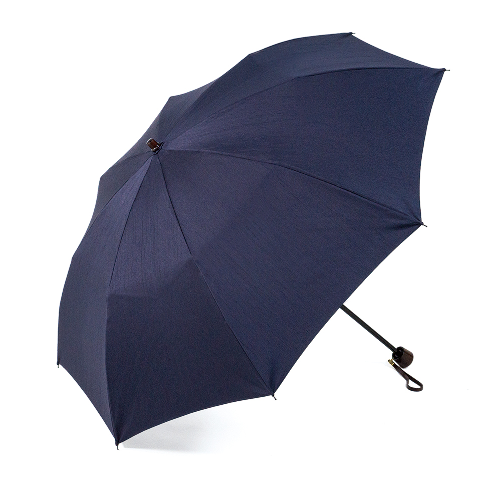 晴雨兼用シャンタン折傘　ネイビー