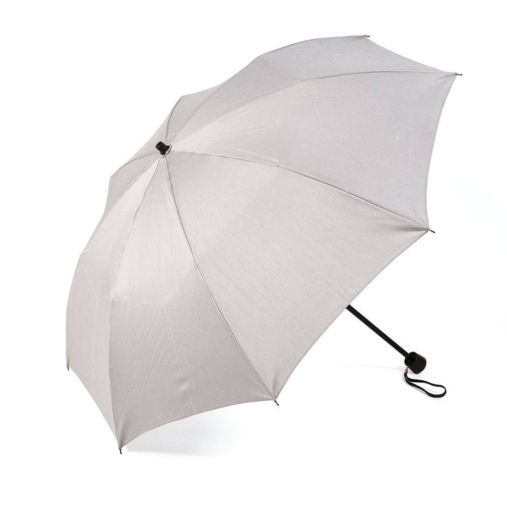 晴雨兼用シャンタン折傘　グレー