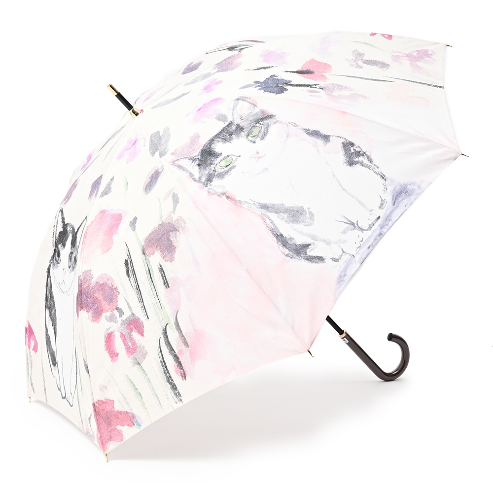 長傘 「モノトーン猫顔」 傘もよう | よろずを継ぐもの｜継ぐべきもの