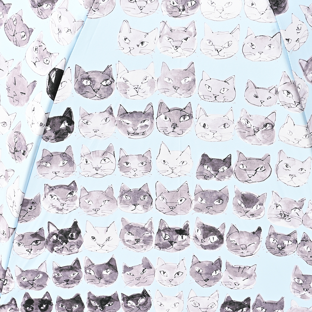 長傘 「モノトーン猫顔」 傘もよう | よろずを継ぐもの｜継ぐべきもの