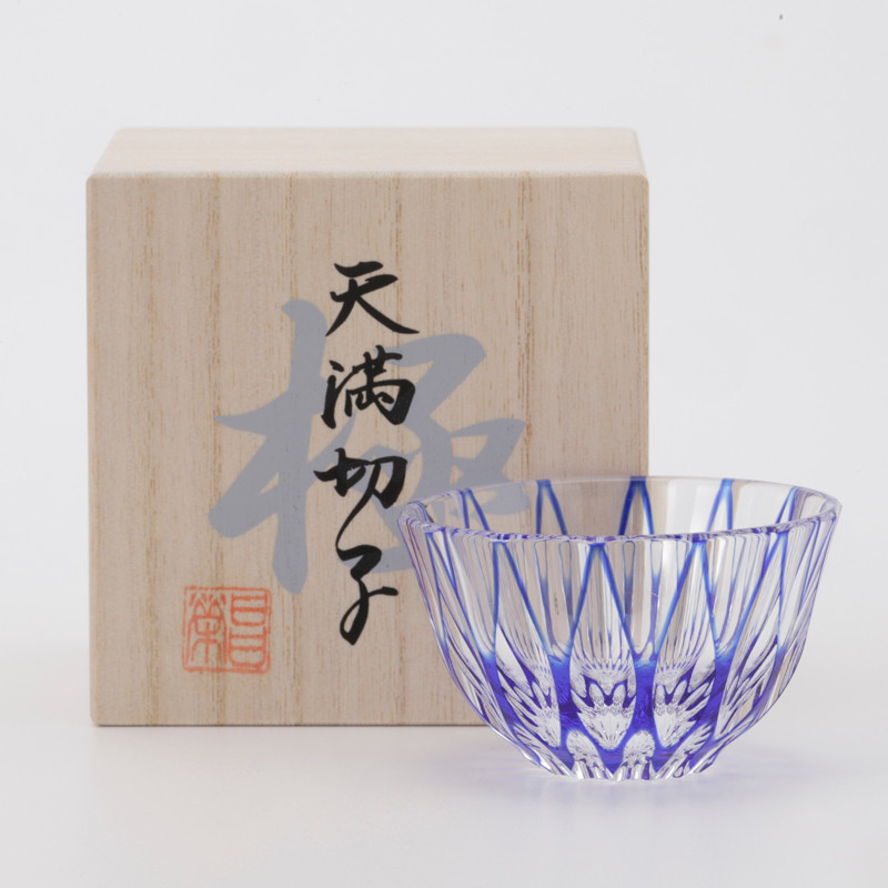 ぐいのみ華24％「菊花」青 くらしのこみち | よろずを継ぐもの｜継ぐ  