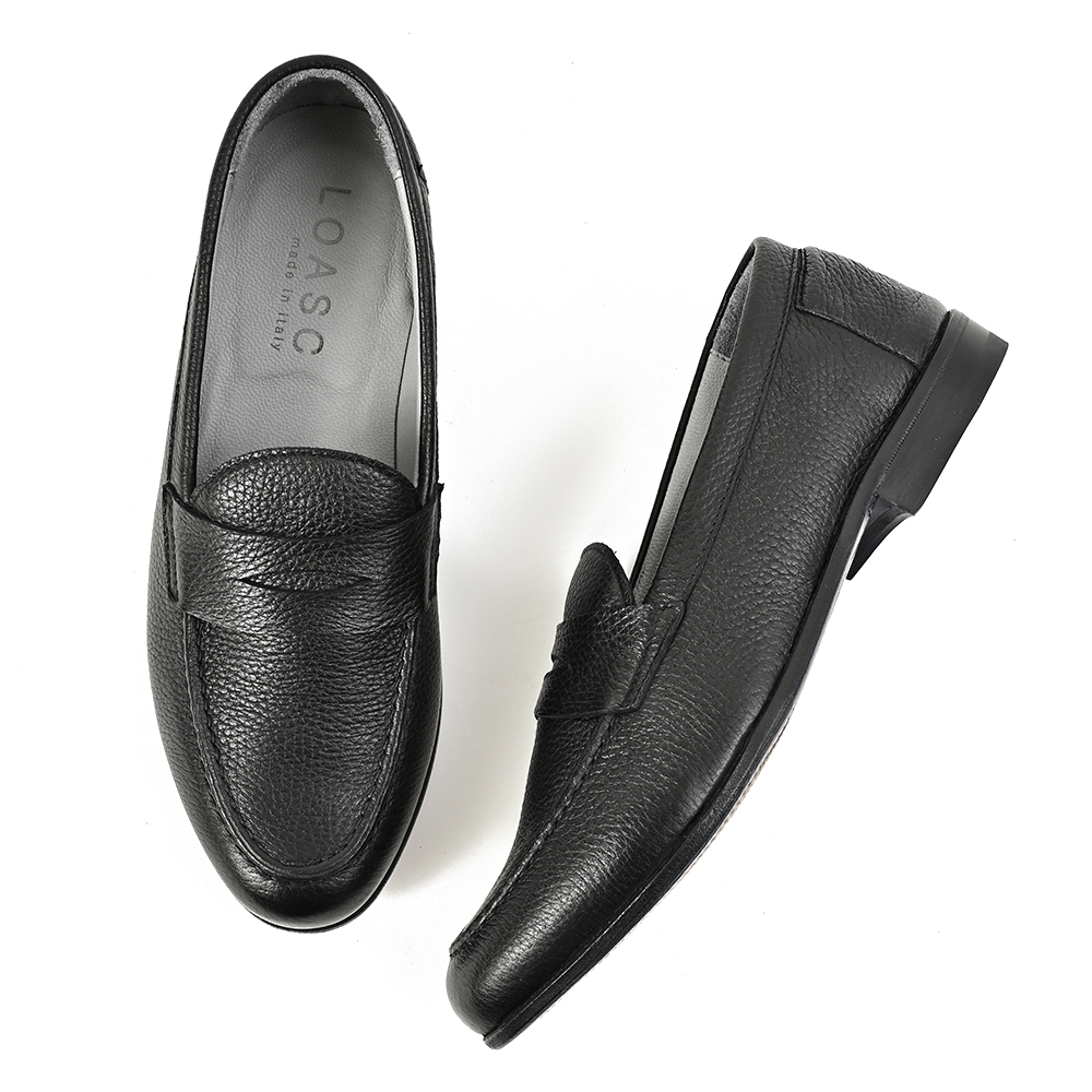 80s イタリア製　カシミヤ ディアスキン LOASC ロスク コインローファー ディアスキン シボ C015 CERVO