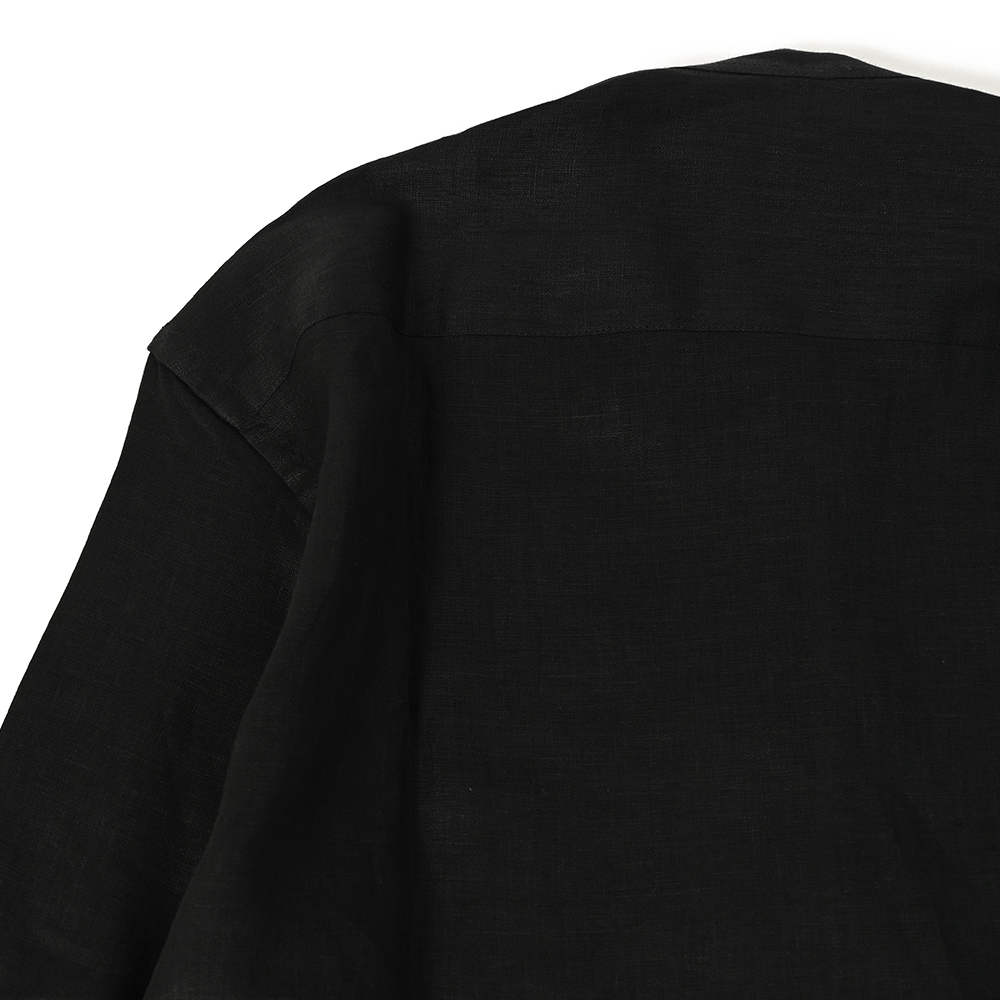POLO　AMALFI　リネン100%　バンドカラー　カプリシャツ　ブラック