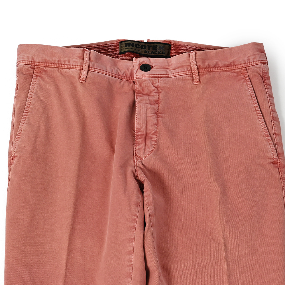 コットン リサイクル ウォッシュド SLIM FIT SLACKS ピンク