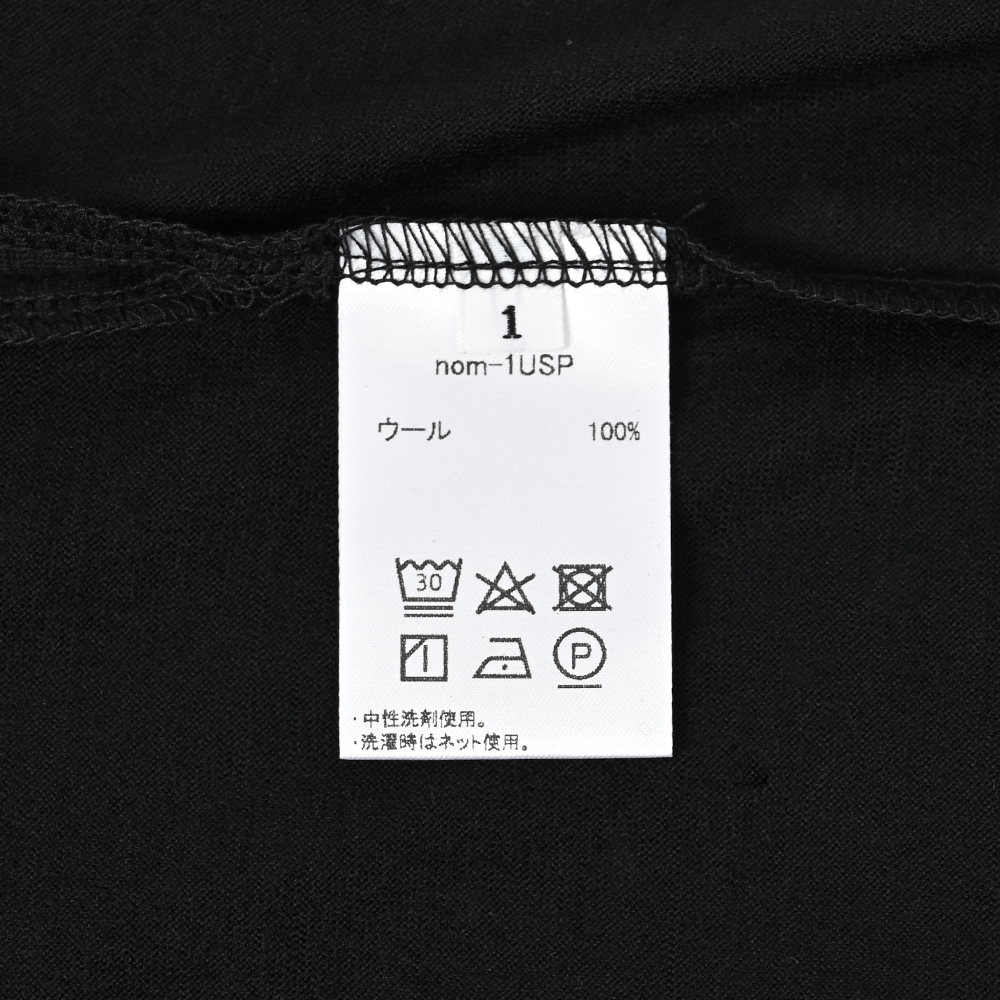 通年用 ウォッシャブルウール クルーネックTシャツ ブラック
