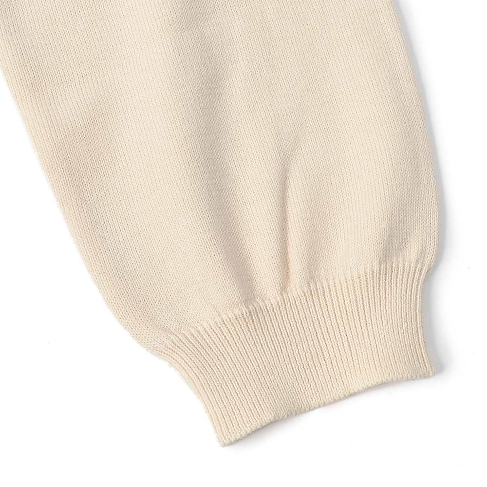 12ゲージソフトコットンモックネックニット ホワイト Traditional