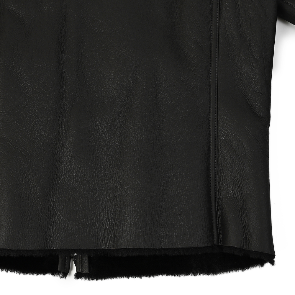 ゴージャス☆リアルムートン ベスト ダブルジップ 羊革 ラムファー