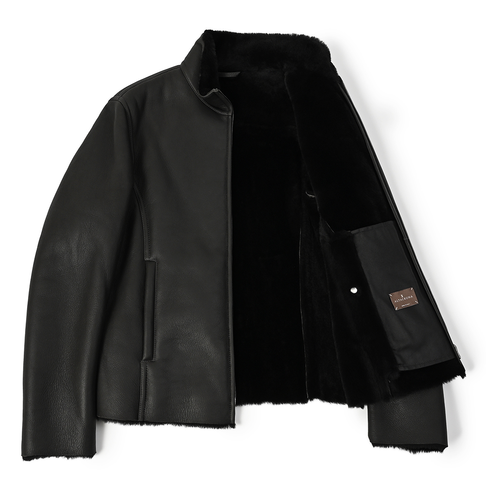 【UNITED ARROWS】 ラムレザー スタンドカラーダブルジップブルゾン UNITED ARROWS】 ラムレザー スタンドカラーダブルジップブルゾン