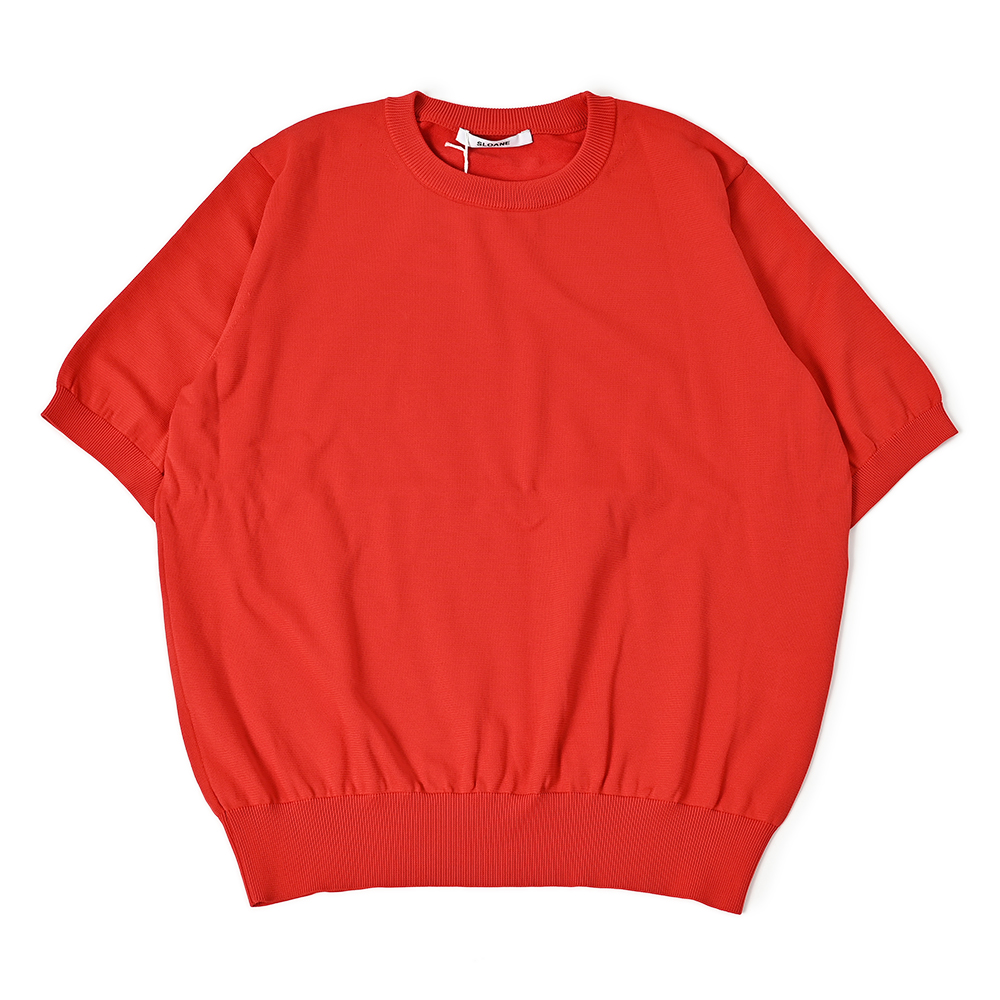 半袖クルーネックニット レッド Traditional Standard | よろずを継ぐ