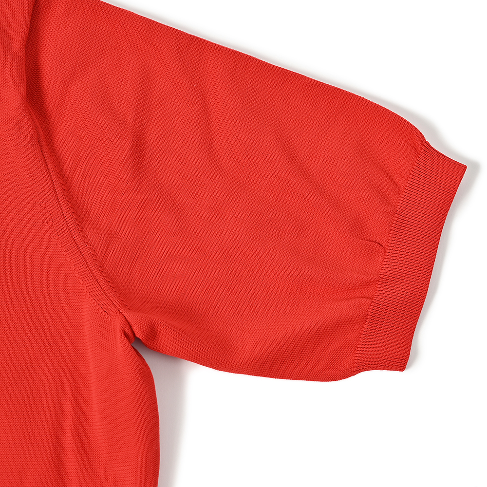 【即購入OK】STONE  クルーネックロンT サイズS レッド 半袖クルーネックニット レッド Traditional Standard | よろずを継ぐ