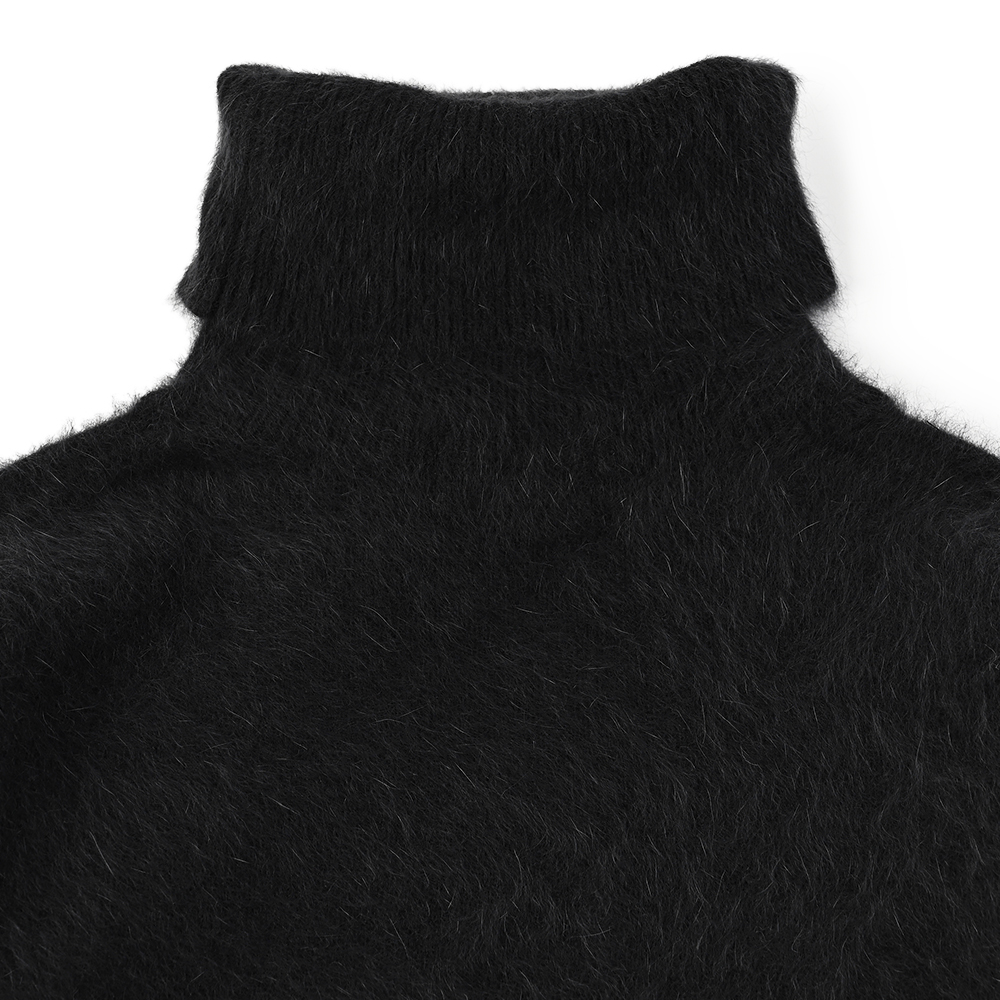 【SEAL限定商品】 フォックスウール シャギータートルネックニット ブラック メンズウェア
