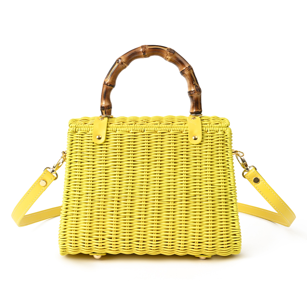 籐カゴバッグ イエロー トラディショナルスタンダード | よろずを継ぐ