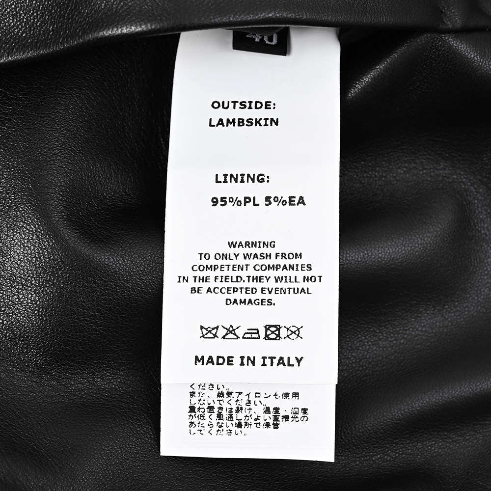 レザーノーカラージャケット ブラック トラディショナル