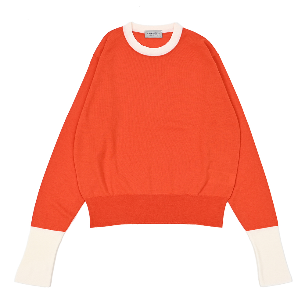 バイカラーニット オレンジ×ホワイト トラディショナルスタンダード