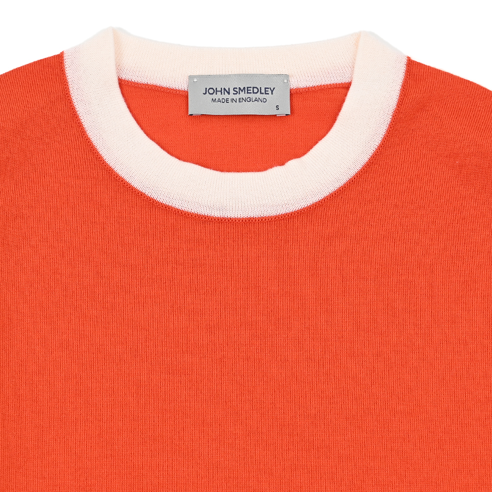 バイカラーニット オレンジ×ホワイト トラディショナルスタンダード