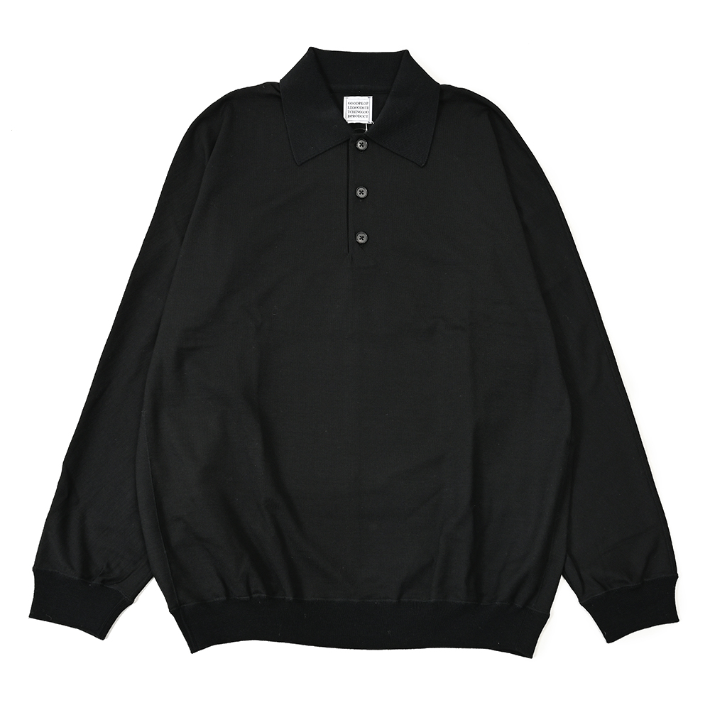 POLO AMALFI リネン100% バンドカラー カプリシャツ ブラック